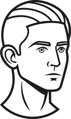 head side view vector outline icon on white or transparent background