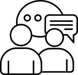 conversation vector outline icon on white or transparent background