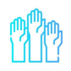 Obraz premium college icon spesial line with gradient color blue_raise hand