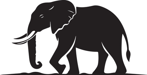 Obraz premium Elephant Silhouette Vector Illustration on Transparent Background