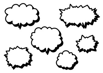シンプルなコミック調の吹き出しセット