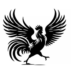 Black silhouette rooster with...