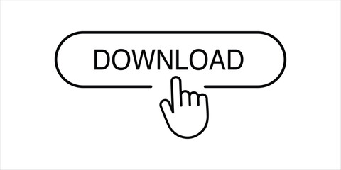 Download button, download icon vector isolated on white background.
