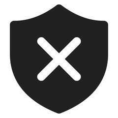 Obraz premium Shield dismiss logo symbol black