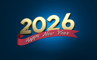 New Year 2026 Creative Design Concept - 3D Rendered Image	
