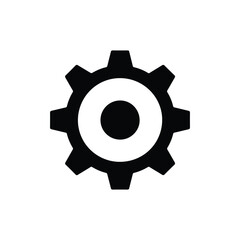 Gear icon vector. wheel, cogwheel, industry, machinery, mechanism symbol vector isolated on white background