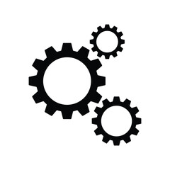 Gear icon vector. wheel, cogwheel, industry, machinery, mechanism symbol vector isolated on white background