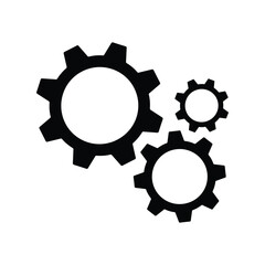 Gear icon vector. wheel, cogwheel, industry, machinery, mechanism symbol vector isolated on white background