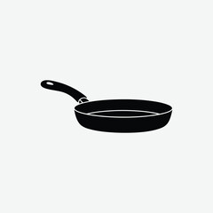 Minimalist Cookware Silhouette Vector – 2D Flat Black Kitchenware Design on White Background