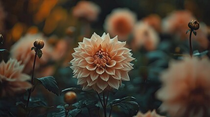 Peach Dahlia Blossom