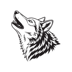 Obraz premium gray wolf silhouette vector art