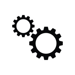 Gear icon vector. wheel, cogwheel, industry, machinery, mechanism symbol vector isolated on white background