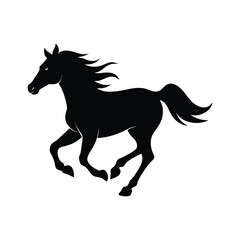 Galloping Horse Fast Wild Silhouette Vector