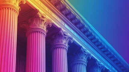 Obraz premium Vibrant Hues of Classical Architecture