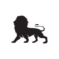 lion vector illustration black and white simple icon