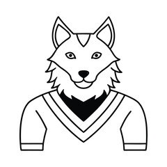 Cartoon vector illustration of a cute canine dog breed