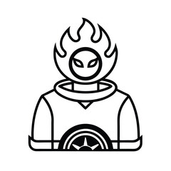 Fire extinguisher sign vector icon illustration symbol design