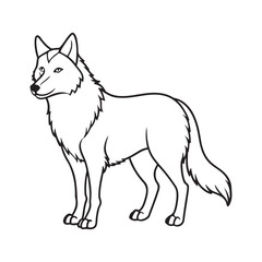 Fototapeta premium gray wolf silhouette vector art