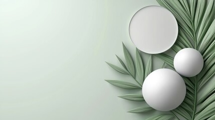 Sphere and Leaf Still Life