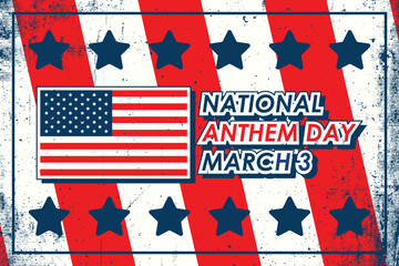 Obraz premium Vector Design National Anthem Day – March 3, 2026.
