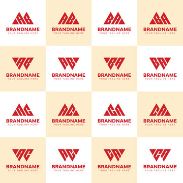 Letters MAB WAB MAC WAC AB AC Logo Set, suitable for any business