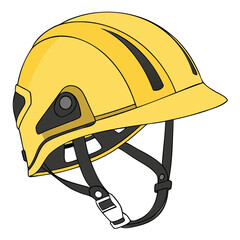 Fototapeta premium Yellow Safety Helmet Vector Illustration for Labor Day Graphics on transparent background