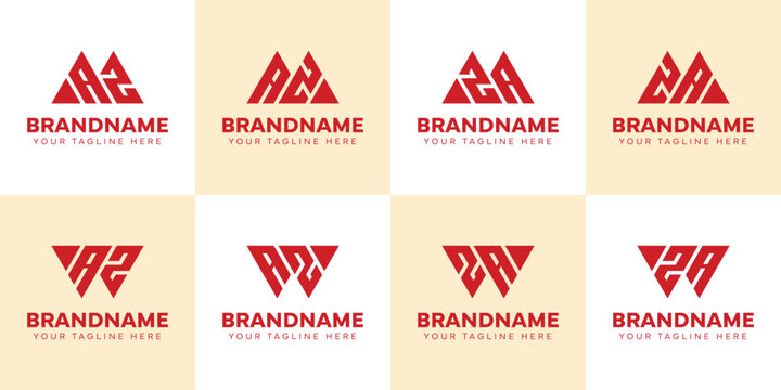 Letters MAZ WAZ AZ Logo Set, suitable for any business