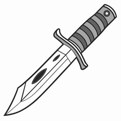 hunting knife isolated on white