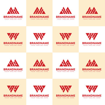 Letters MAX WAX MAY WAY AX AY Logo Set, suitable for any business