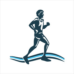 Terry Fox Day Silhouette Runners with Red Path