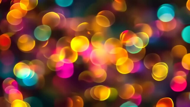 Vibrant abstract background of colorful bokeh lights creating a festive atmosphere for celebrations