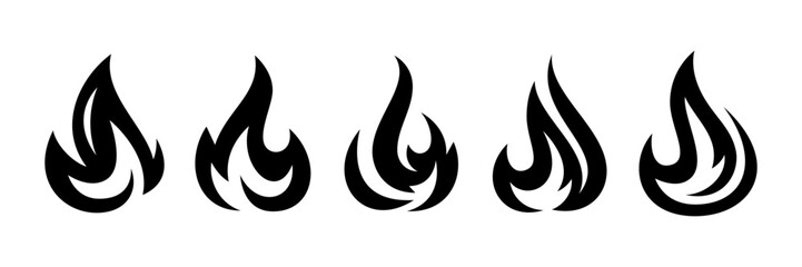 set of fire vector illustration. fire logo design 