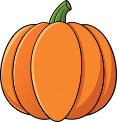 Vibrant Orange Pumpkin Illustration - Halloween Decor, Fall Harvest, Thanksgiving Theme, Autumn Produce, Seasonal Gourd, Jack-o'-Lantern Art, Fresh Organic Vegetable, Festive Holiday Graphics