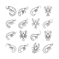 Clean Transparent Lobster Line Art Vector for Seafood Restaurant Marketing
