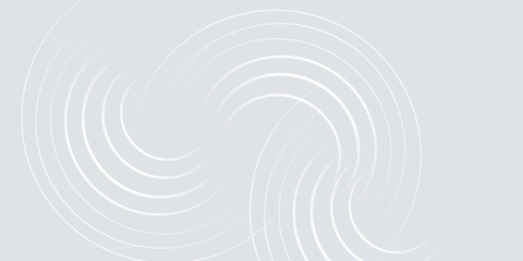 Abstract white glowing geometric lines on gray background. Modern shiny blue circle lines pattern. Futuristic technology concept. Suit for cover, poster,