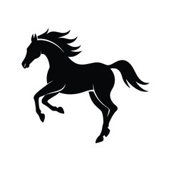 Jumping Horse Athletic Grace Vector Silhouette