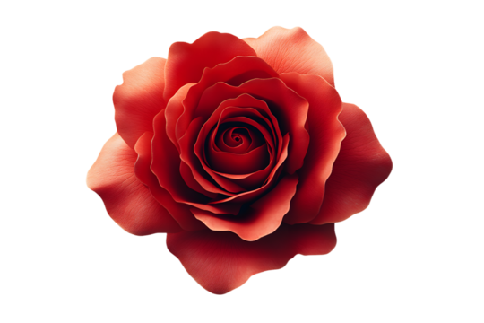 Red rose on white background