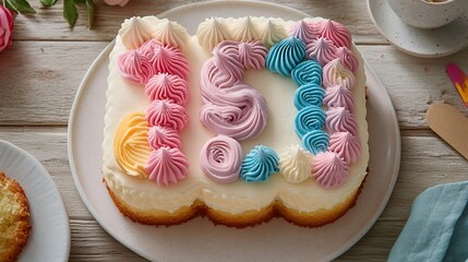 Pastel Swirl Number 13 Birthday Cake