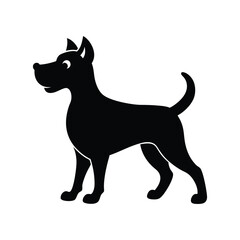 Playful Dog Happy Vector Silhouette