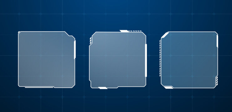 Futuristic Hud square or technology box blue vector illustration