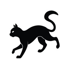 Pouncing Cat Stealthy Vector Silhouette