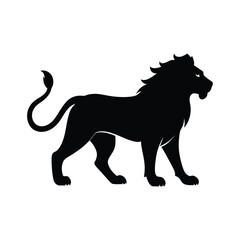 Prowling Lion Regal Vector Silhouette