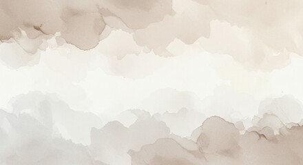 Obraz premium Light, dusty, soft pastel color shade. Brown sepia beige nude gray white abstract watercolor pattern. Elegant art background. Paper brush stain splash. Blank template design 