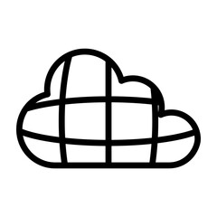 Cloud Grid Vector Line Icon Design