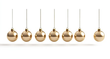 Golden baubles on strings