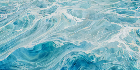 Abstract blue and white water ocean wave and curved line background. Blue wave with liquid fluid ocean texture. Ocean wave banner background.	