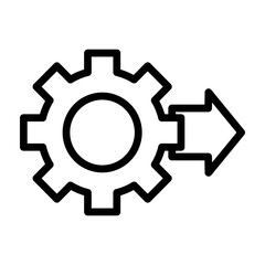 Console Output Vector Line Icon Design