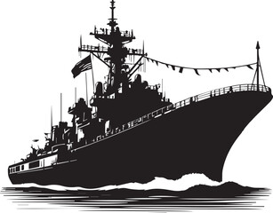 military ship silhouette vector isolated © jobaida
