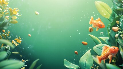 A vibrant green background