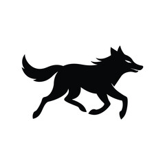 Running Wolf Swift Wild Vector Silhouette
